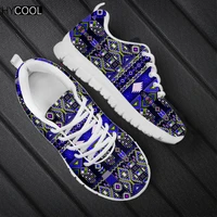 hycool brand designs unisex sports shoes indian tribe aztec pattern printing women men mesh lace up sneakers fitness footwear