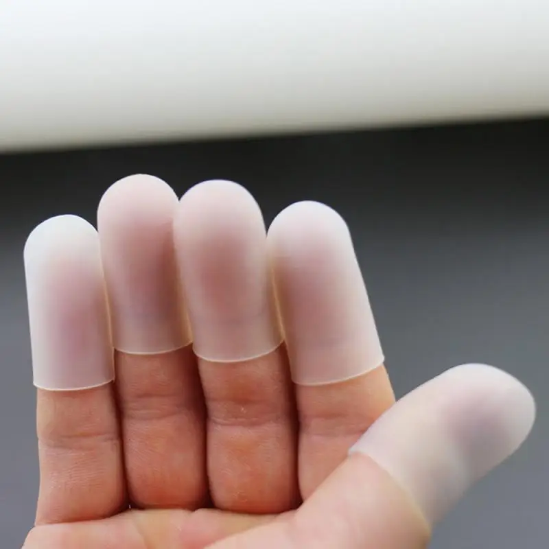 

5pcs Silicone Finger Protector Finger Caps High Temperature Resistant Anti-slip Finger Cover Hamburger Pizza Food Catch Gloves