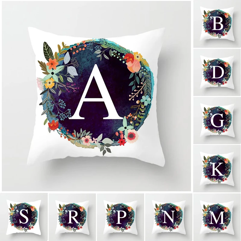 Наволочки с английскими буквами и гирляндой наволочки алфавитом инициалами