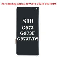 super amoled g930 lcd for samsung galaxy s10 lcd display touch screen with frame digitizer assembly for galaxy s10 g973fds lcd