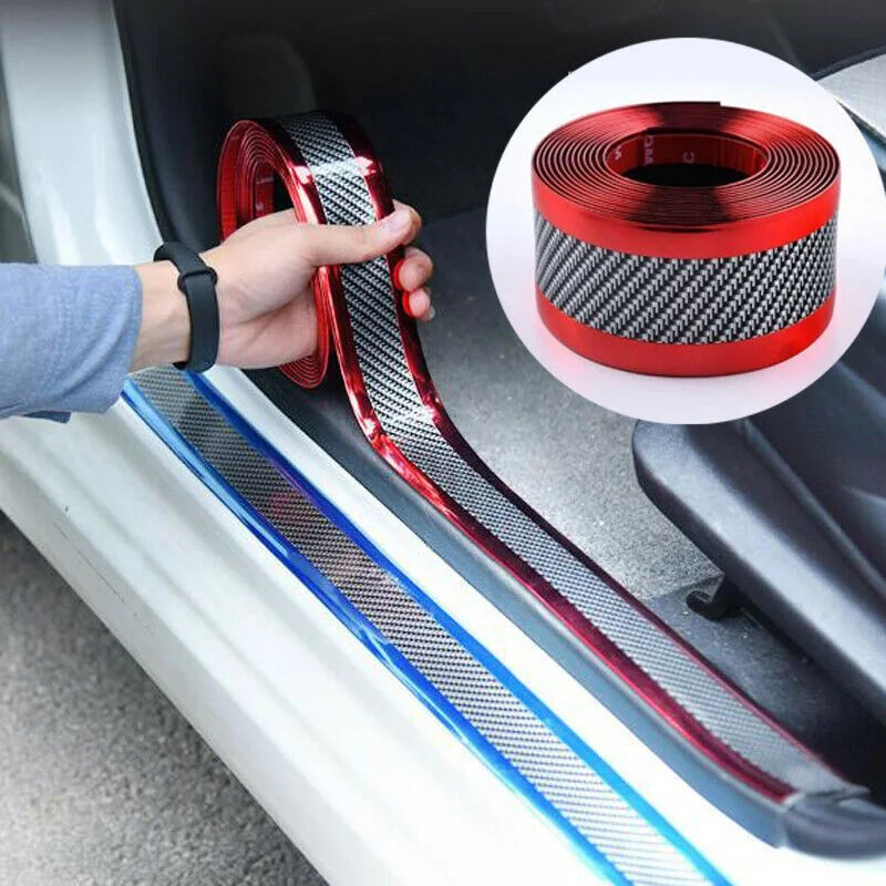 

1M Car Stickers Anti Scratch Door Sill Protector Strip Carbon Fiber Car Threshold Protection Bumper Film Sticker Car Styling