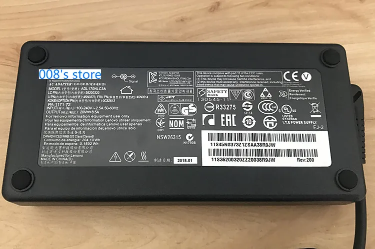 original new power supply adapter for lenovo thinkpad w520 w530 w700 w701 45n0117 45n0114 20v 8 5a 170w ac laptop charger free global shipping