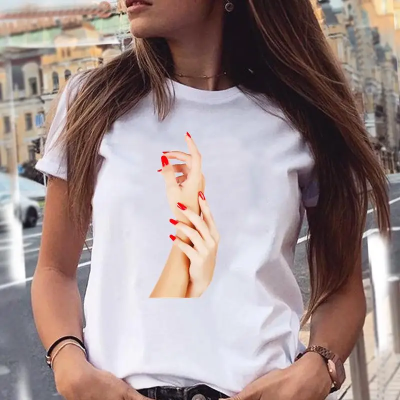 

Women 90s Ladies Trend New Casual Short Sleeve Cartoon Summer Fashion Tshirts Clothes T Top Ladies Print Tee T-Shirt Clothing