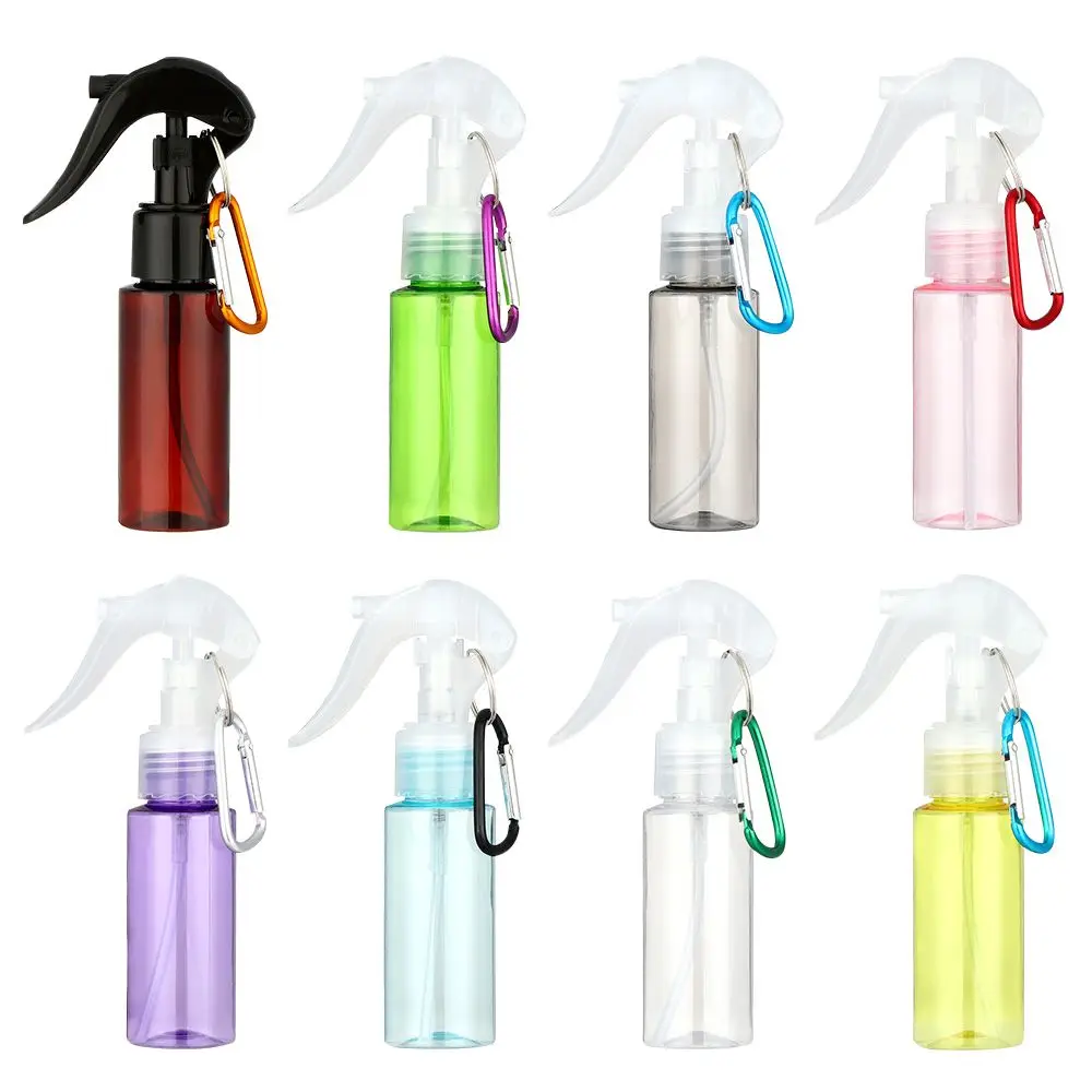 Прозрачная пластиковая бутылка-распылитель 60 мл с карабином | Красота и здоровье