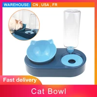 2 in 1 pet automatic water dispenser cat feeder plastic dog water bottle food water dispenser pet feeding bowl for cat dog puppy