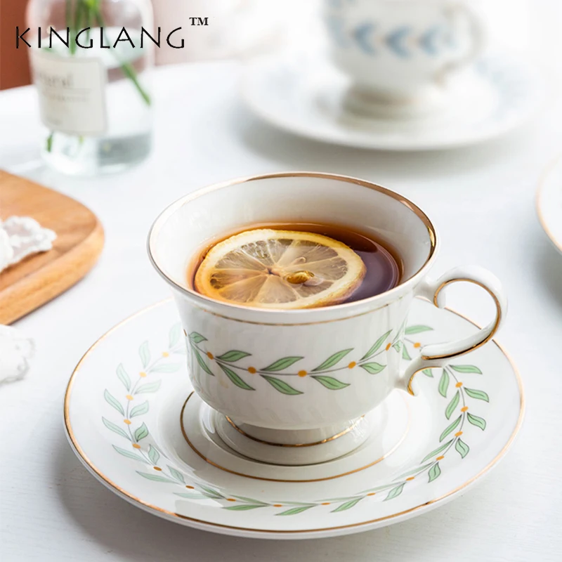 Кружка с листьями KINGLANG чайный набор европейская маленькая Роскошная