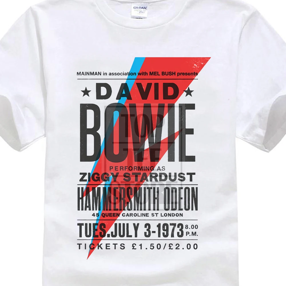 Bowie футболка Ziggy Stardust Poster Glam Rock Pop Dtg 014389 Мужские футболки  | Отзывы и видеообзор -4000317215257