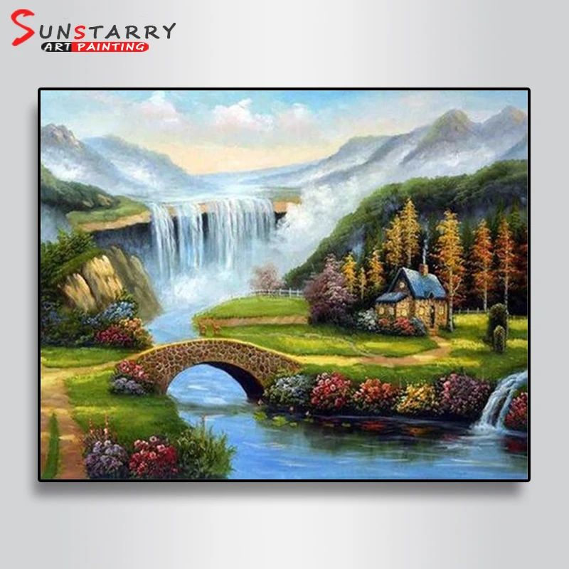 Sunstarry 5D DIY полная круглая Алмазная вышивка пейзаж лесной дом картина крестиком