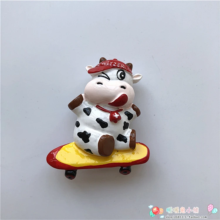 Путешествия Швейцария молочная корова мультфильм Животные Смола магнит на