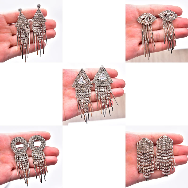 Брошь геометрической формы 2 шт./лот с прозрачными кристаллами стразами