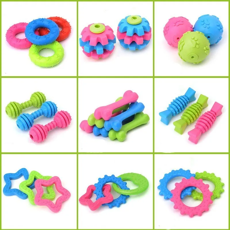 

10PCS Randomly Puppy Pet Toys For Small Dogs Rubber Resistance To Bite Dog Toy Teeth Cleaning Chew Training Toys Pet Supplies