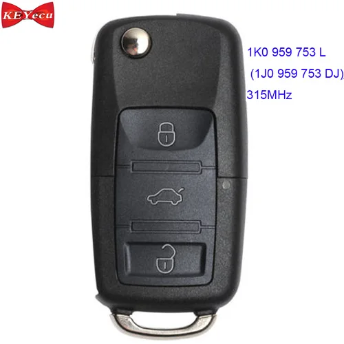 KEYECU для Volkswagen Beetle Bora Golf Jetta ПАССАТ шаран дистанционного брелок 315 МГц 1K0 959 753L 1J0 753