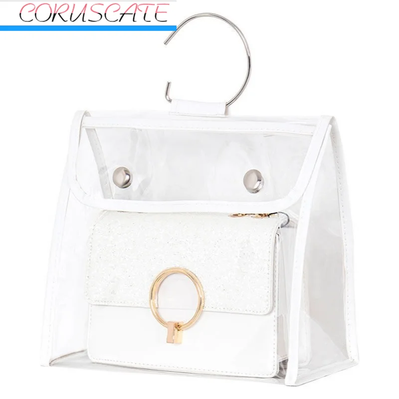 

Transparent PVC+PU Edging Magnetic Detachable Hook Handbag Protective Cover Waterproof Moisture-proof and Dust-proof Storage Bag