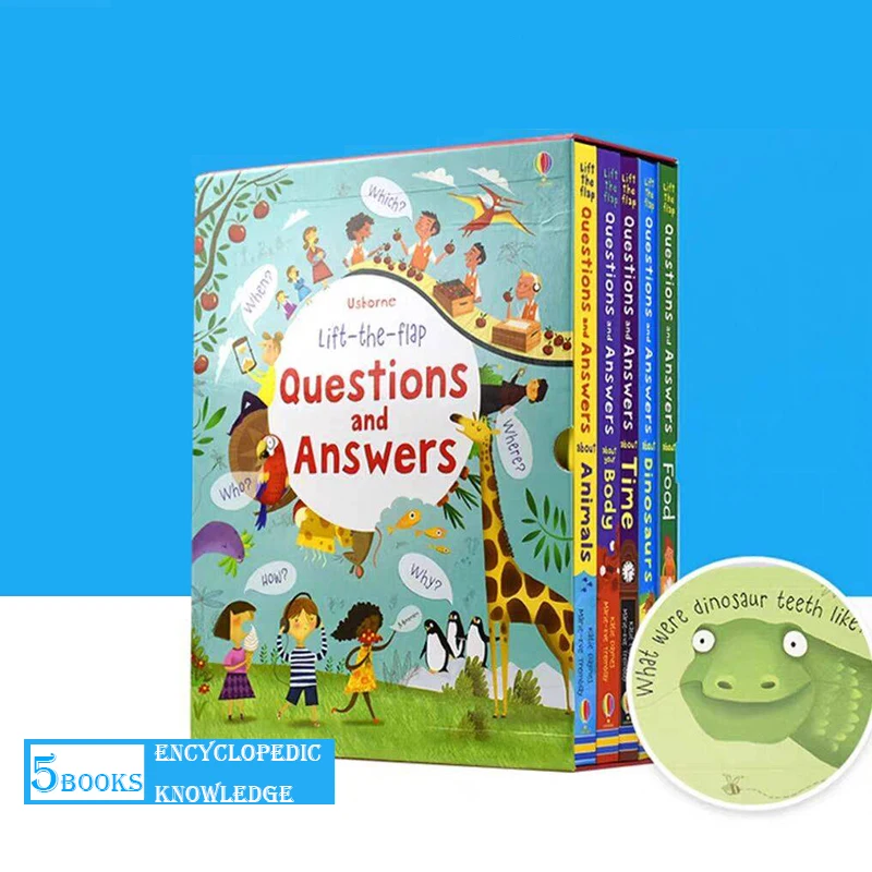 5 шт. Usborne открытые вопросы и ответы поднимите клапан английские развивающие