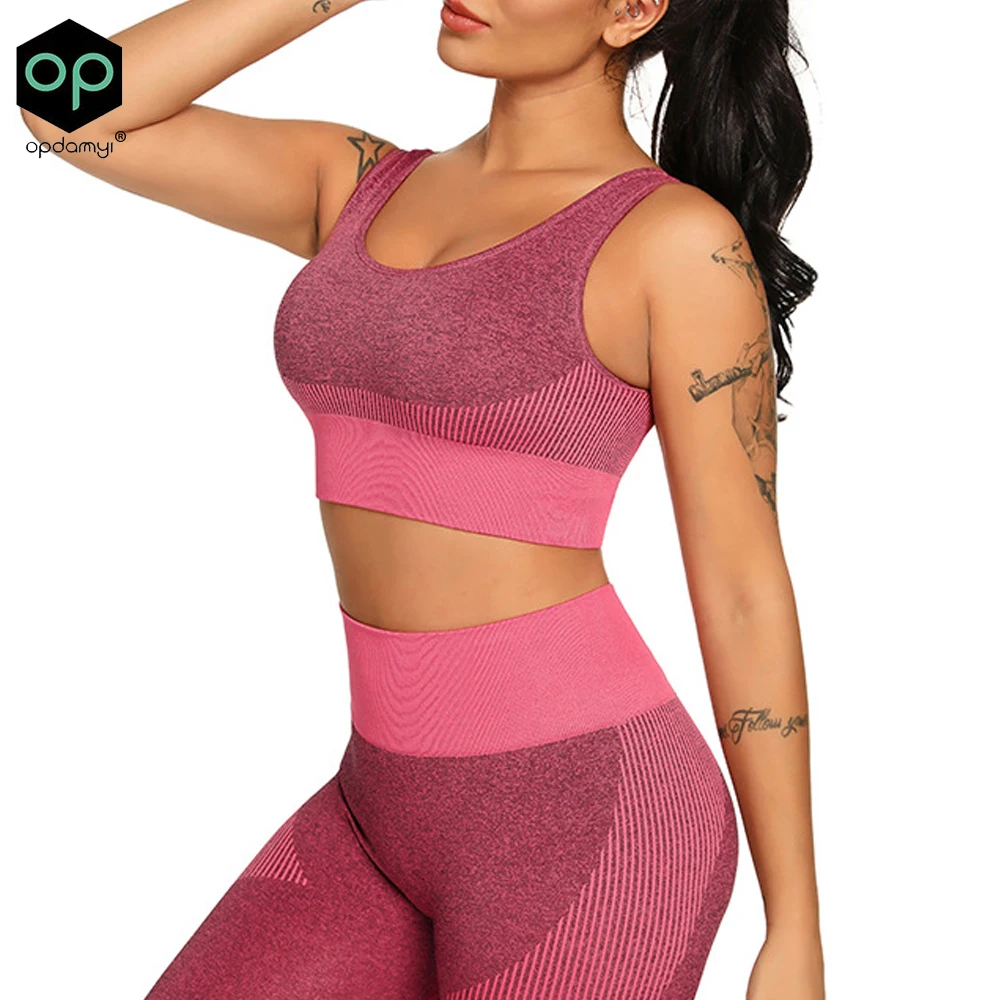 Комплект спортивной одежды из 2 предметов для женщин однотонный комплект йоги