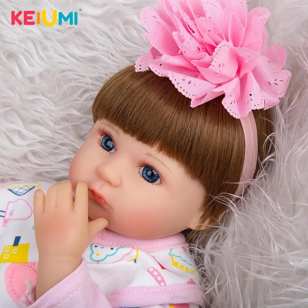 KEIUMI реалистичные детские куклы Reborn 17 'ས см мягкие силиконовые игрушки