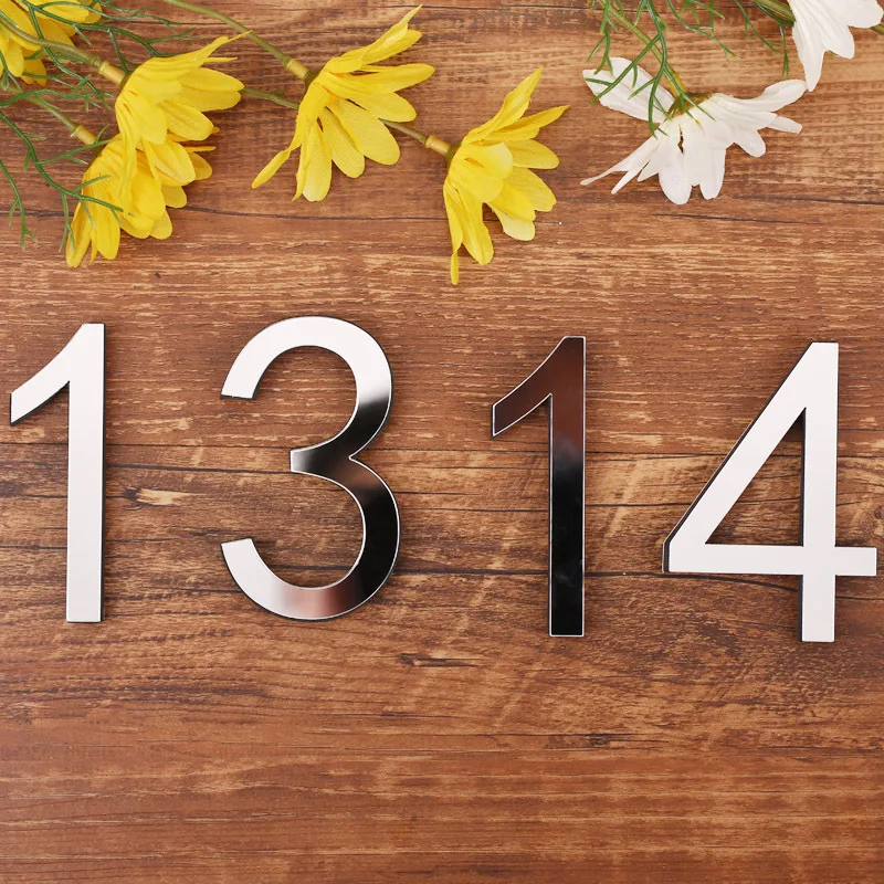 

8cm Big 3D Modern House Number Door Home Address Numbers for House Number Digital Door Outdoor Sign Plates 5 Inch. 0-9