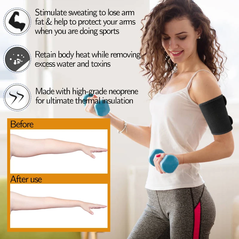 Тонкий триммер для рук обертывание формирователь сауна пот лента сжатие рукавов