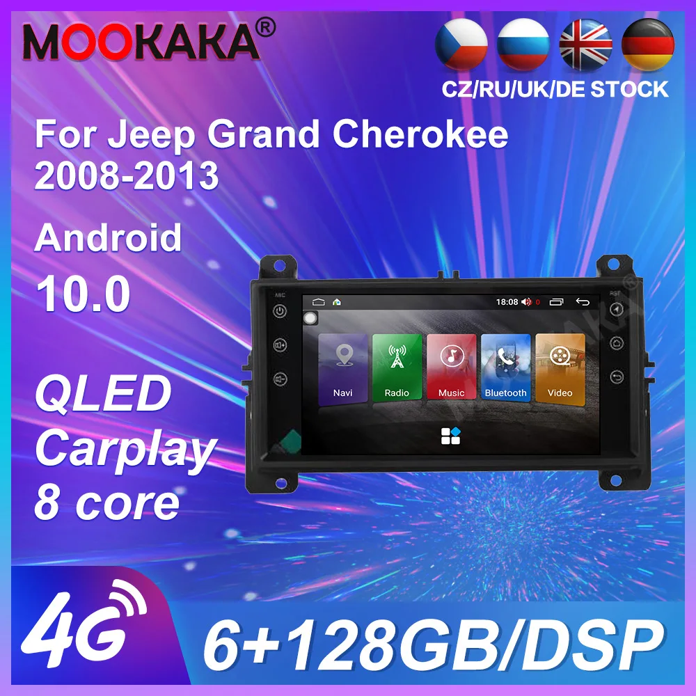 

For Jeep Grand Cherokee 2008 2009 - 2014 IPS DSP Screen Android 10 Car Multimedia Player Car Auto Radio Stereo Player Head Unit