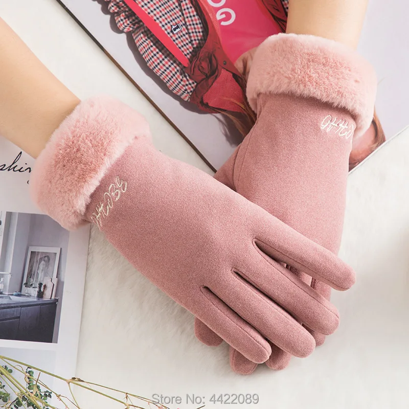 Женские перчатки зимние теплые рукавицы полный палец варежки для женщин Спорт на