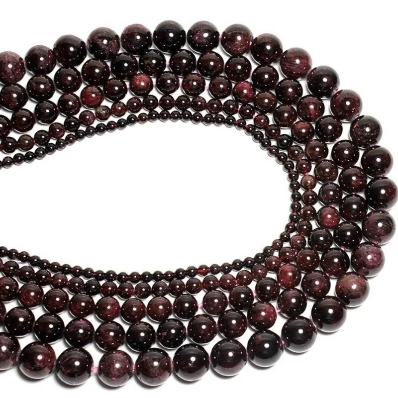 

Natural Stone Beads Fashion Garnet Loose Bead 4/6/8/10mm for DIY Jewelry Making Bracelet Necklace Gift