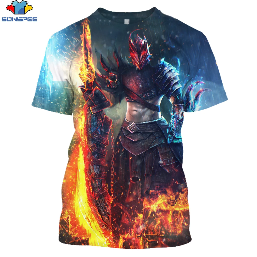 

SONSPEE 3D Print T-Shirt Warrior Fashion Antiquity Evil Harajuku Women Men Funny Cauasl Pullover Shirt Pajamas Funny T-Shirt