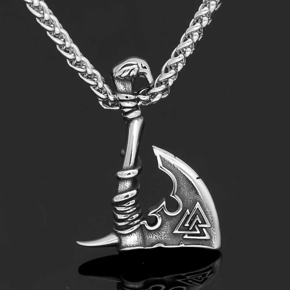 Мужская подвеска в виде топора из нержавеющей стали Viking Valknut Amulet|Ожерелья с