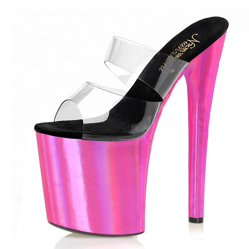 

Mclubgirl 20CM Large Size Sexy Pole Dance High Heels Nightclub Hate Sky High Model Catwalk Platform Sandals Women LYP