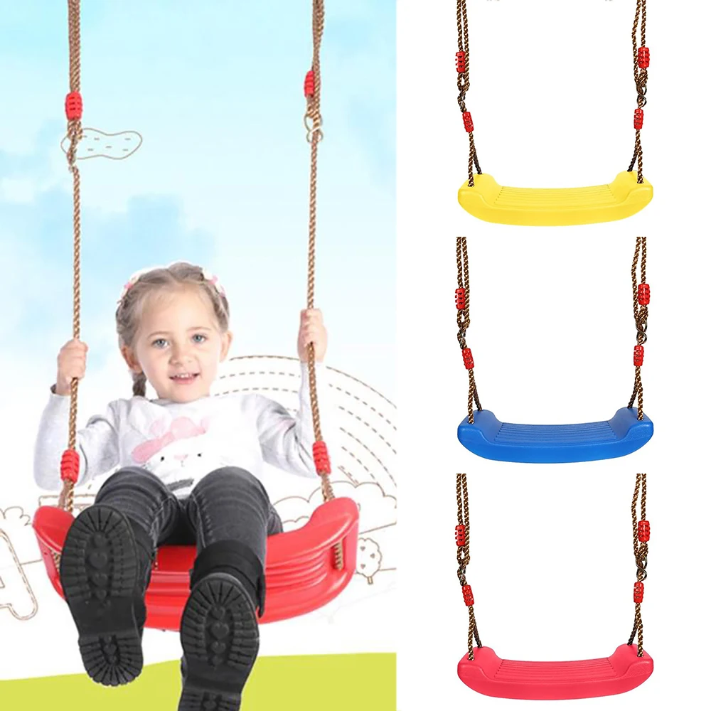 

Flying Toy Garden Swing Kids Hanging Seat Toys with Height Adjustable Ropes Indoor Outdoor Toys Rainbow Curved Board Swing Chair
