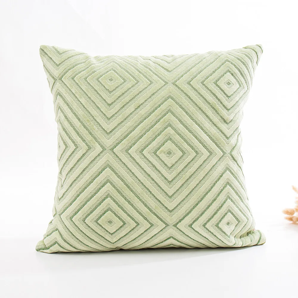 Linen Flocking Pillow Cover Sofa Waist Throw Cushion Home Decor Housse De Coussin Pillowcase Funda Cojin | Дом и сад