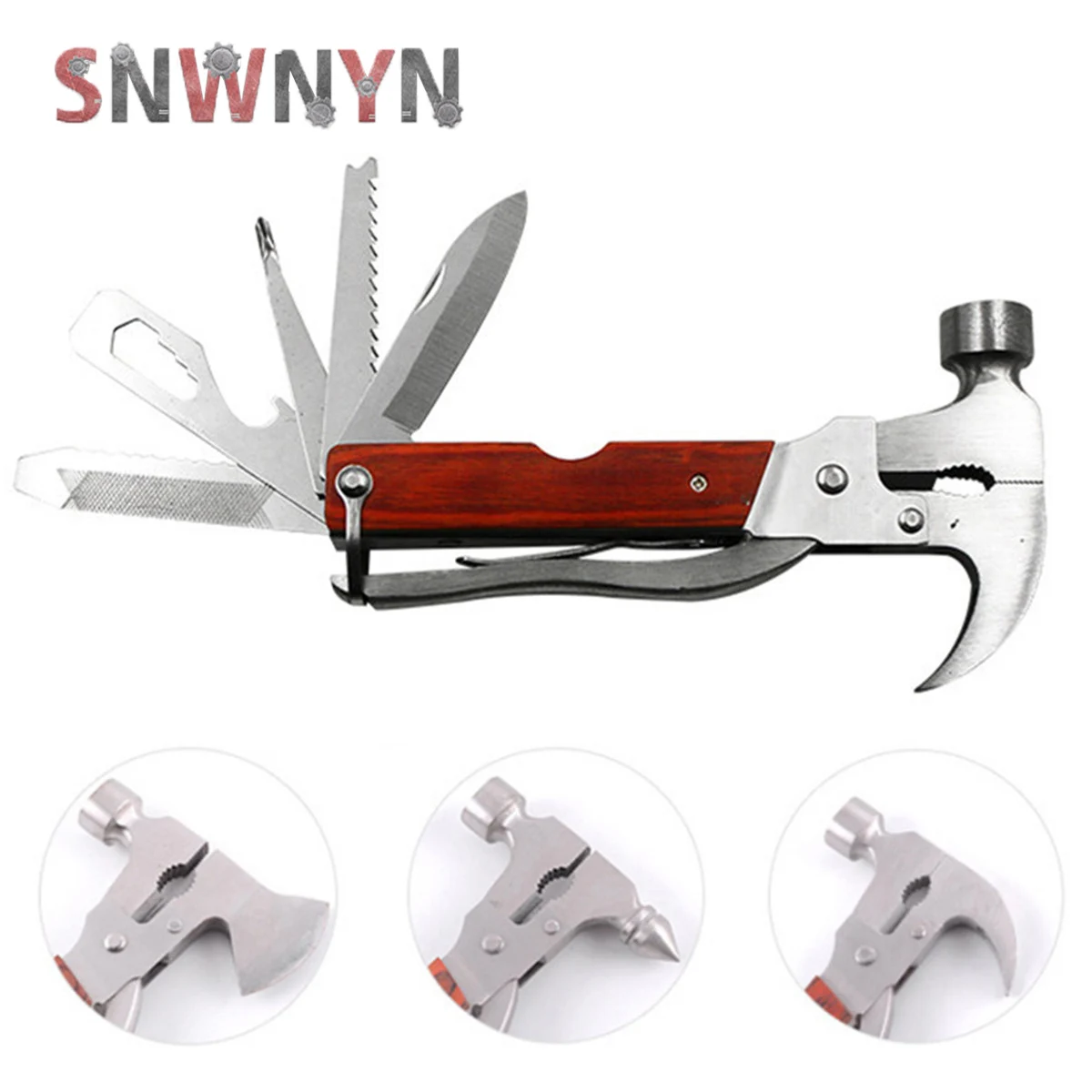 

Stainless Steel Multifunction Nail Hammer Hand Tools Set With Saw Pliers File Screwdriver Outdoor Emergency Hammer