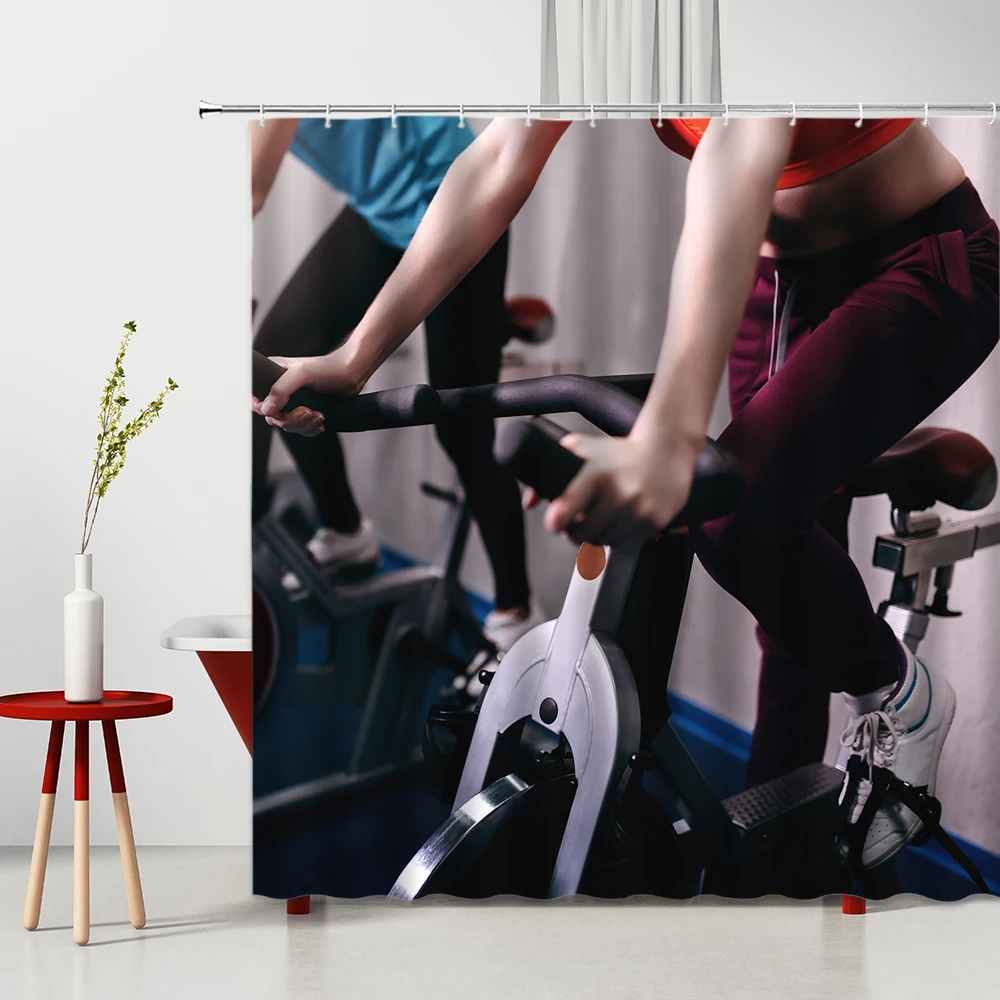 Занавески для душа красивая фитнес-девушка с хорошей фигуркой ванны украшение