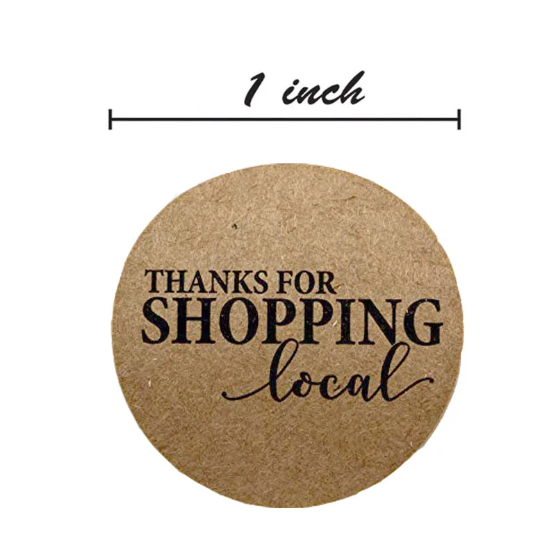 Круглый Крафт Спасибо за покупки местные наклейки s ручной работы этикетки для