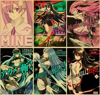 japanese anime akame ga kill poster vintage wall picture for home room wall decor retro art painting