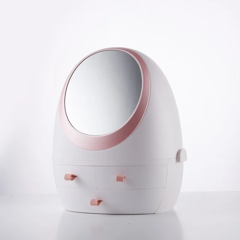 

LED Light USB Rechargeable Makeup Organizer Case Cosmetic Storage Box Jewelry Container Dust Proof Drawer Mirror XA86T