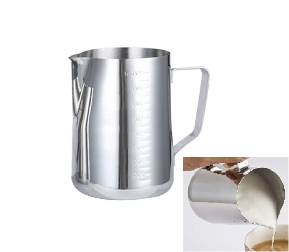 

350ml Measuring Cup Steaming Frothing Pitcher Stainless Steel Measuring Cup with Marking and Handle