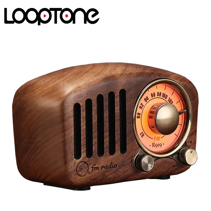 Портативные Bluetooth 5 0 колонки с FM-радио винтажные деревянные стерео ручной работы