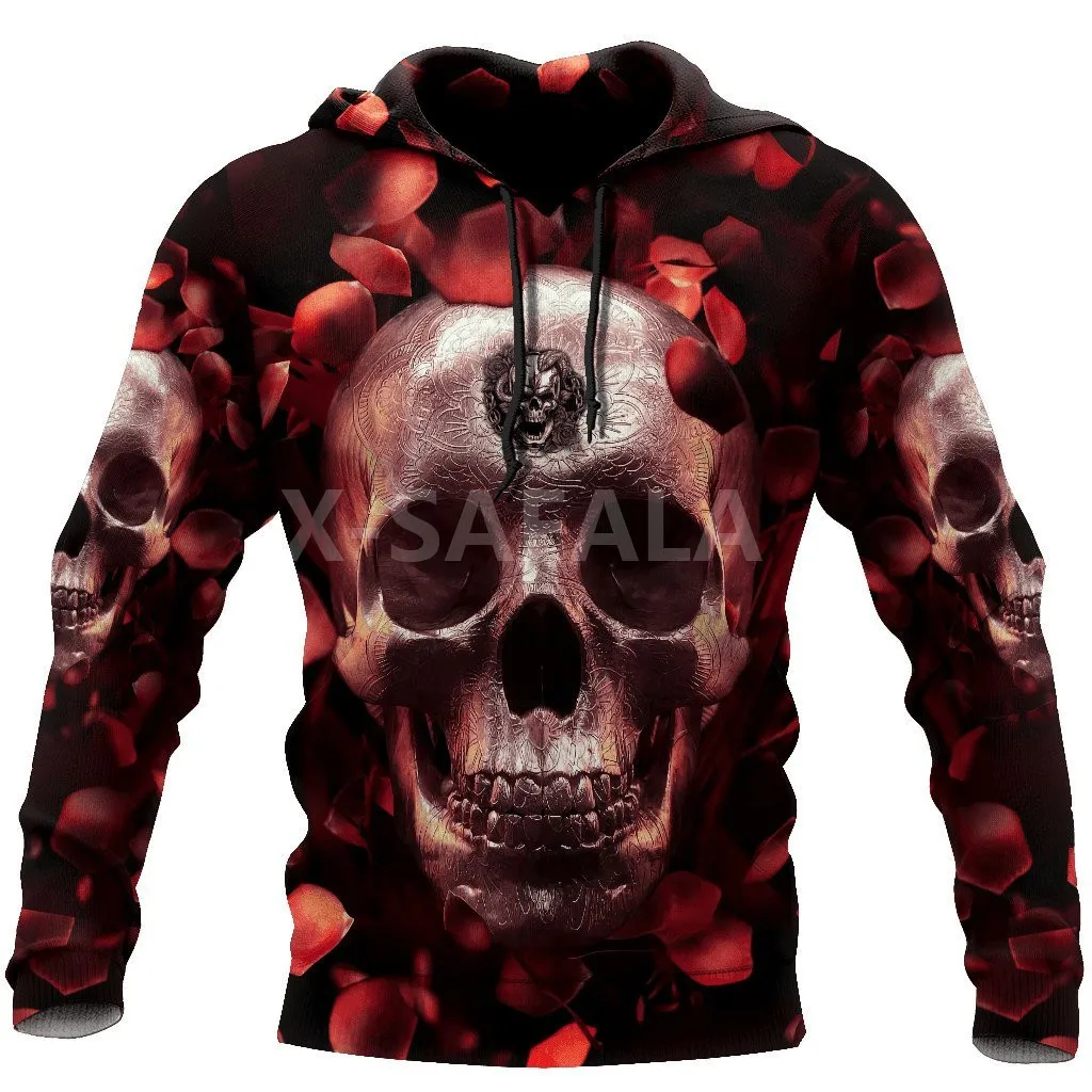 

Толстовка унисекс с 3D-принтом головы черепа, на молнии