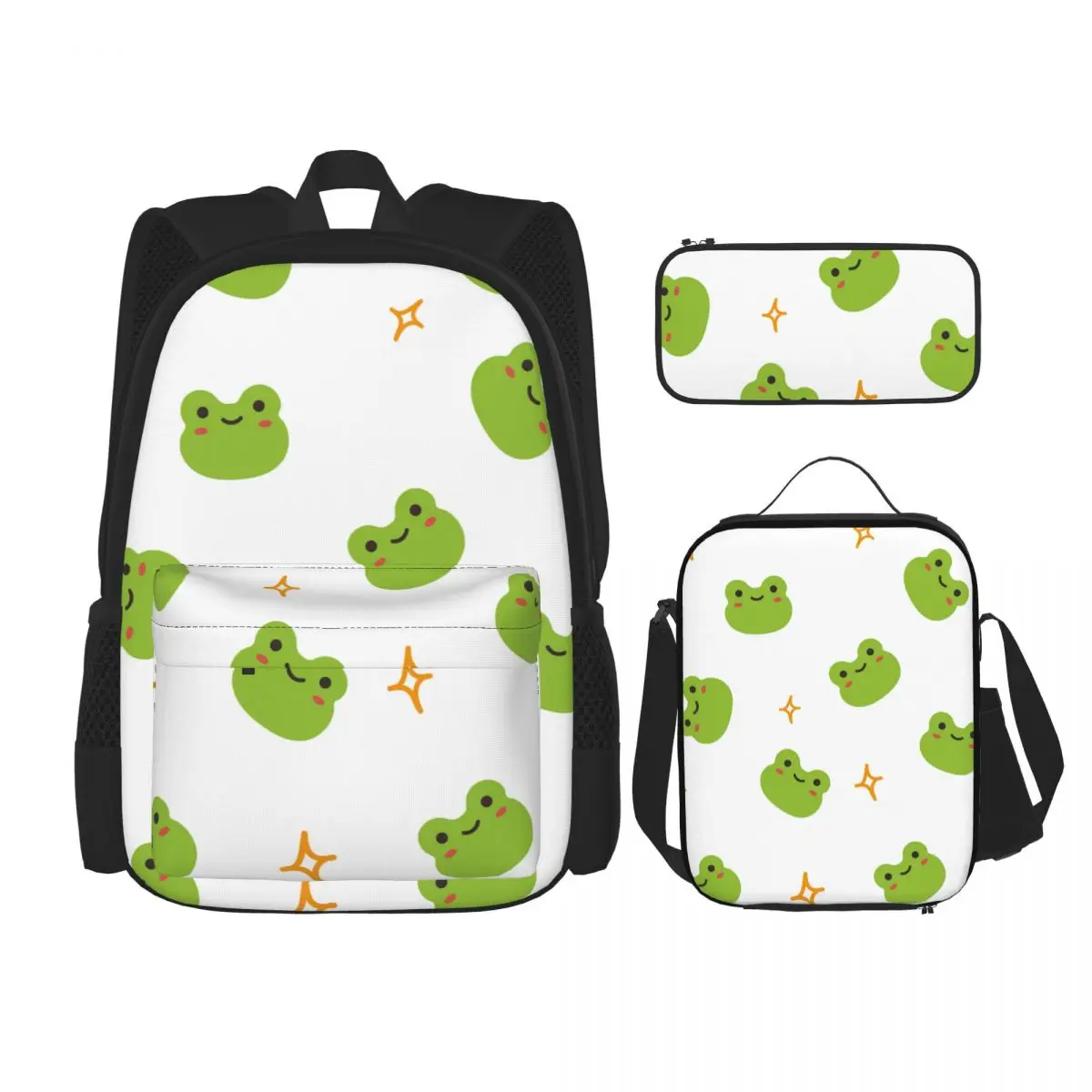 3 Set Backpack 2021 Cute Frog Backpack Shoulder Bags School Bag Mochilas Student Backpack