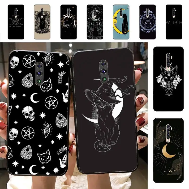 

YNDFCNB Witches moon Tarot Mystery totem cat Phone Case for vivo Y91C Y11 17 19 53 81 31 91 for Oppo a9 2020