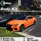 Дефлектор губ бампера для Lexus RC F 350 300h 2014  настраиваемая юбка переднего спойлера для фанатов Тюнинг автомобилей Veiwобвесполоса