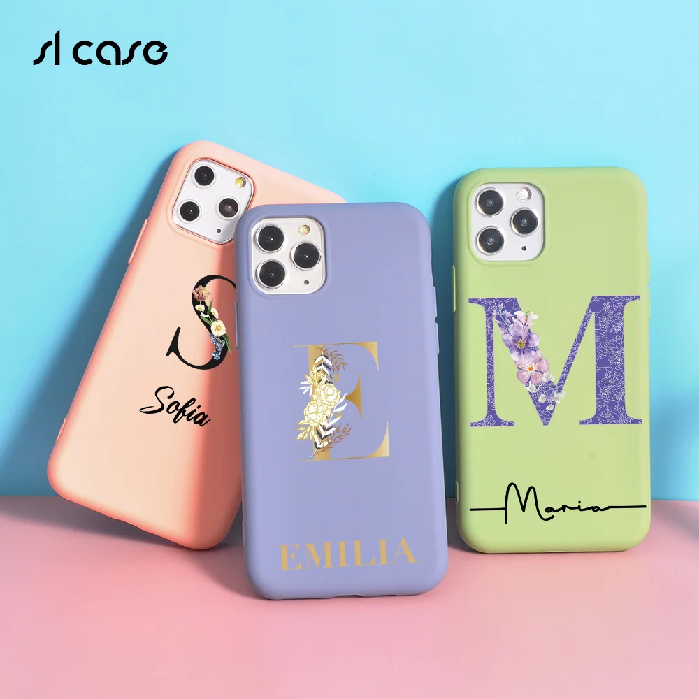 

Custom Name Phone Case for iPhone 12 13 Pro Mini 7 8 Plus X XS Max XR SE 2020 Case Silicone Coque DIY For iPhone 11 Pro Funda 10