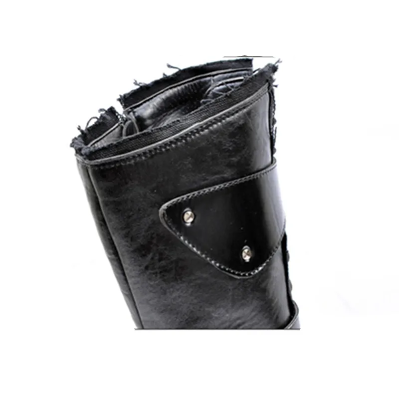 Мужские рыцарские ботинки 2021 средней длины из лакированной кожи короткие