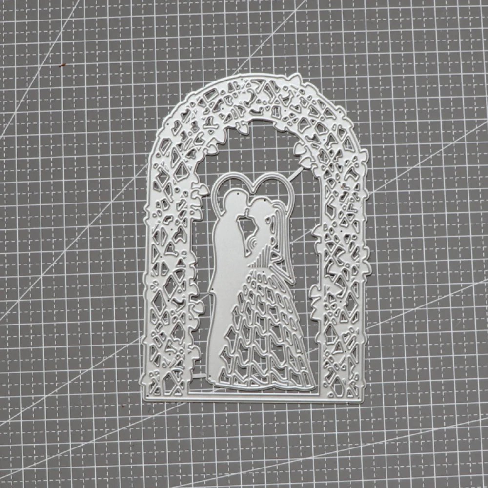 

Bride and Groom Wedding Background Scrapbooking Die Cut Stencils Metal Craft Cutting Dies Embossing For Cards Making 2021