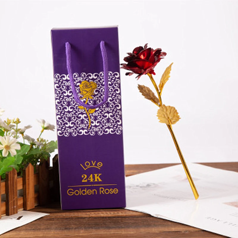 Дропшиппинг, креативный подарок на день Святого Валентина, 24 K, покрытая фольгой, розовое золото, Роза длится навсегда, любовь, Свадебный декор, освещение для влюбленных, Роза