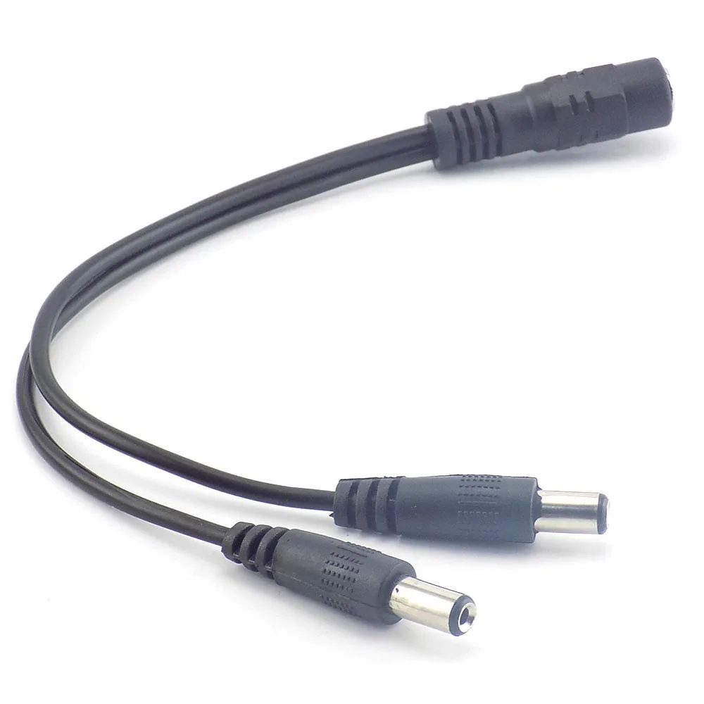 100pcs DC 12V 1 Female to 2 Male Splitter Plug Cable connector for cctv Power Supply adapter Camera 5.5mm*2.1 led light L19 |