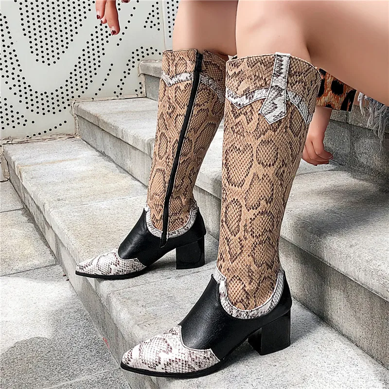 Женские сапоги до колена FEDONAS теплые в западном стиле с острым носком для танцев