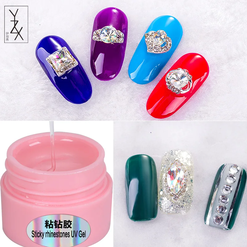YZX Новинка 1 бутылка липкие Стразы УФ гель прозрачный лак для наращивания ногтей