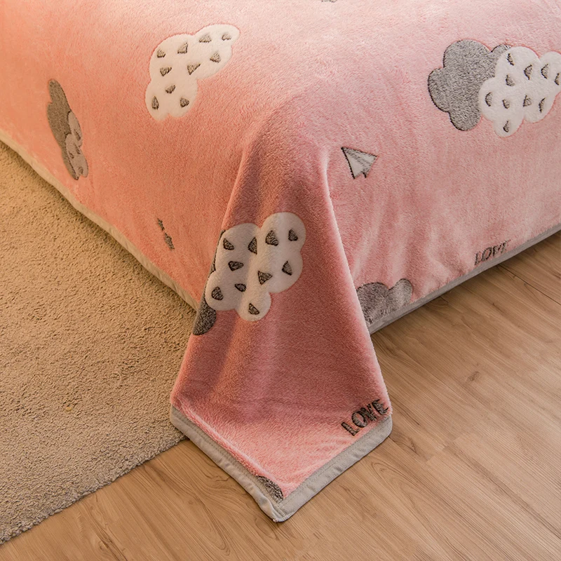 

Blanket Thick Coral Fleece Warm Blanket for Winter Velvet Plush Throw Blanket Floral Pattern Modern Blanket for Couch Travel