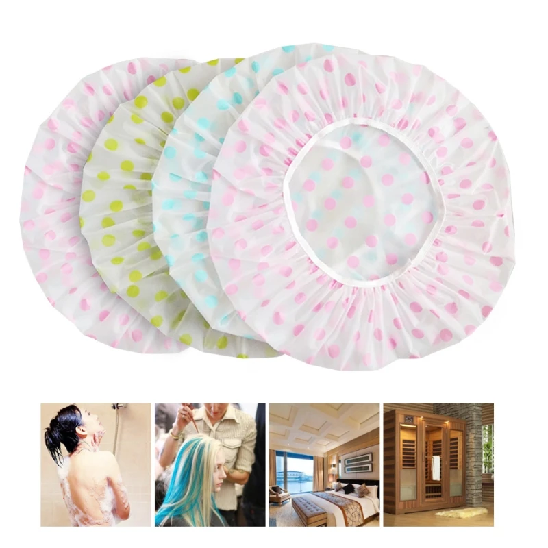 

4 шт., водонепроницаемые шапки для душа для женщин и девочек